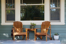 Two Adirondack Chairs Porch
