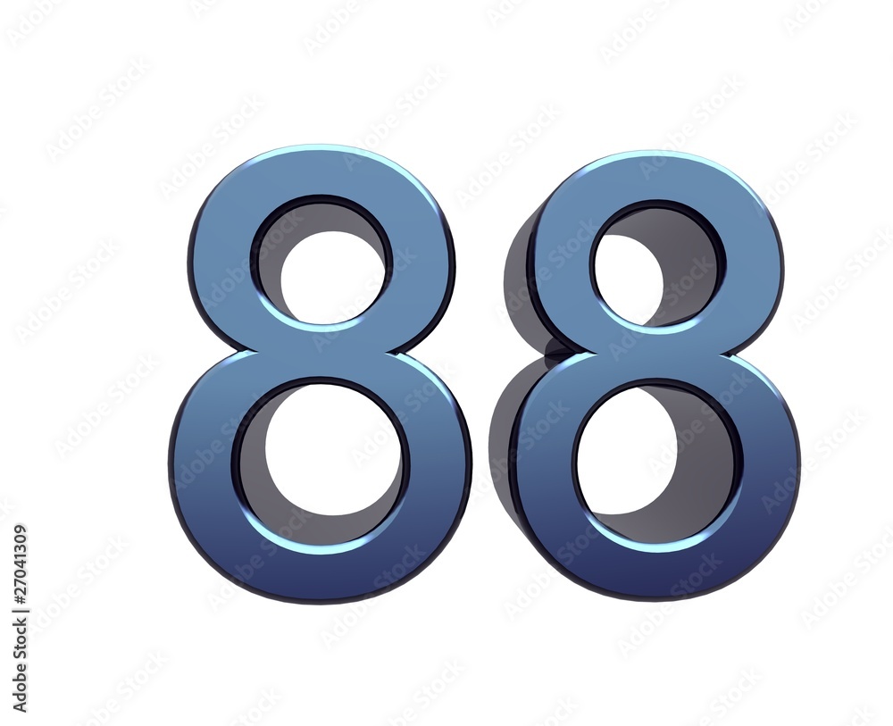 88 Golden Number 88 - Sports Numbers Poster