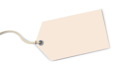 Wall Mural - off-white tag on white background