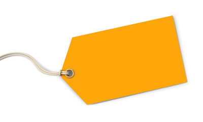 Wall Mural - orange tag on white background