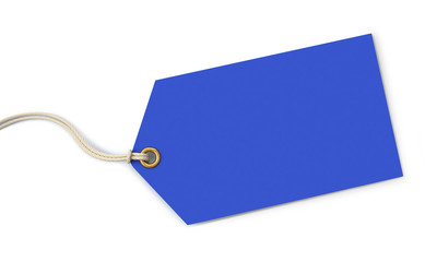 Wall Mural - blue tag on white background