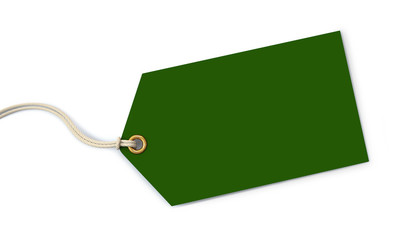 Wall Mural - green tag on white background