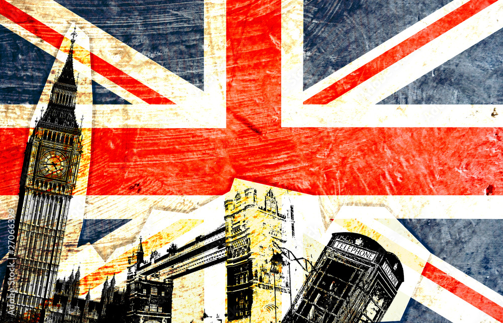 drapeau anglais - obrazy, fototapety, plakaty 
