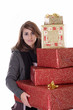 © aldegonde le compte - young woman with christmas presents