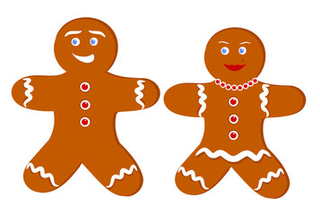 Wall Mural - gingerbread couple