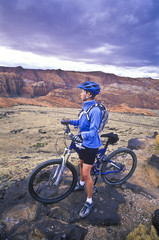 Female mountain biker.