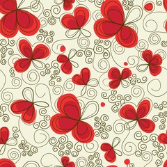 Poster - Romantic floral seamless background