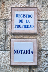 Nameplate office of a notary