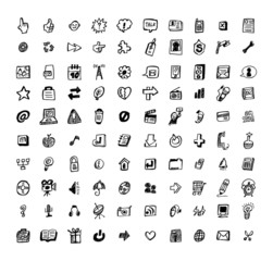 100 web doodle icon