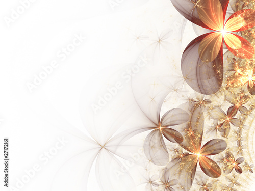 Naklejka - mata magnetyczna na lodówkę Abstrakcyjne kwiaty
