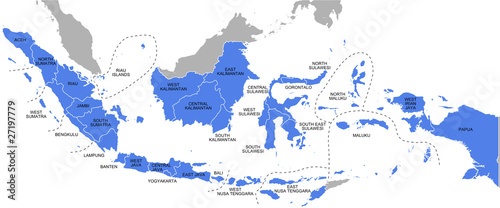 Fotografía Indonesia - provinces map