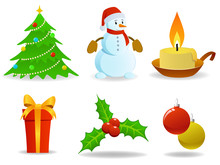 Set Of Vector Christmas Images.