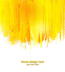 Orange abstract paint splashes illustration. Vector