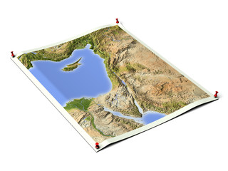 Wall Mural - Palestine on unfolded map sheet.
