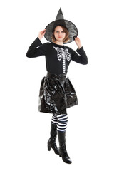 Girl in Halloween witch