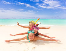 Children Playing On Beach