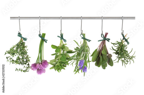 Fototapeta na wymiar Herbs Hanging and Drying