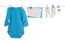 Baby Goods Hanging On The Clothesline
