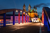 Fototapeta Pomosty - most świętego Jordana w Poznaniu z katedrą w tle