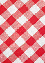 Red Checked Fabric Tablecloth