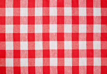 Wall Mural - red checked fabric tablecloth