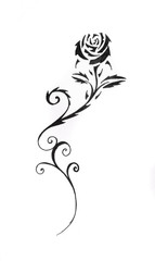 Papier Peint - Sketch of tattoo art, black rose