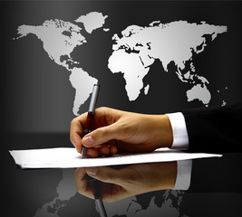 businessman's hand with pen