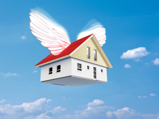 Wall Mural - flying house