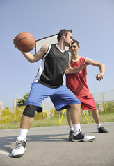 streetball  game at early morning