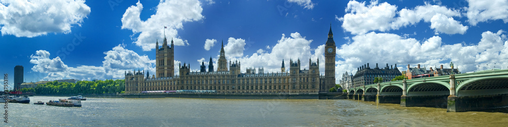 Pocztówka na Londyn. Westminster, Big Ben - obrazy, fototapety, plakaty 
