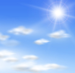 Wall Mural - vector clouds and sun