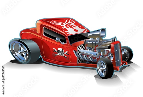 Fototapeta na wymiar Vector cartoon hotrod