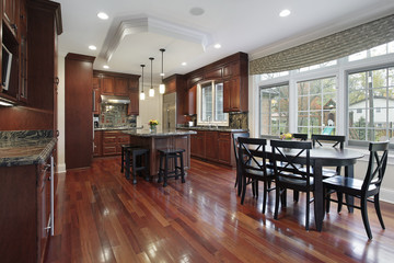 Wall Mural - Kitchen with cherry wood flooring