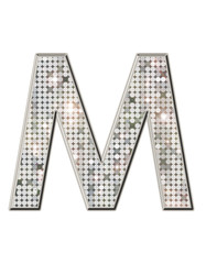 Wall Mural - M - Alphabet strass et paillettes