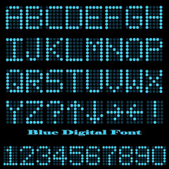 Wall Mural - Blue Digital Font