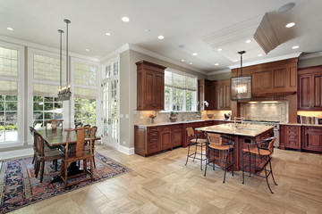 Large kitchen with eating area