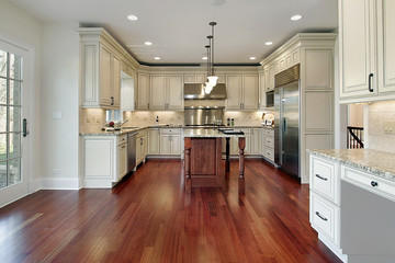 Wall Mural - Kitchen with cherry wood floor