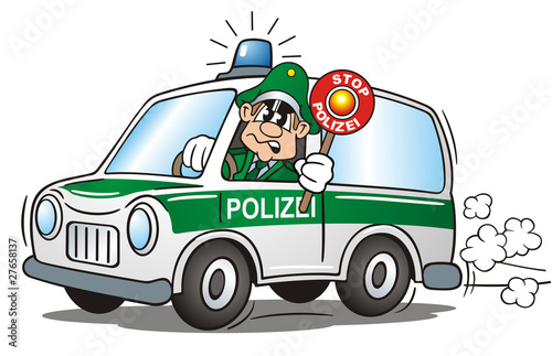 Foto-Vorhang - Police Car Green (von jokatoons)