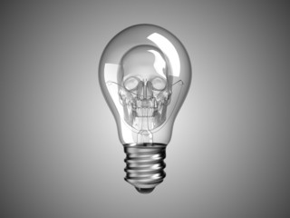 Wall Mural - Spooky Skull inside Lightbulb - death and disease