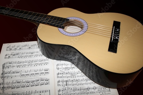 Obraz na PCV Gitarre mit Noten
