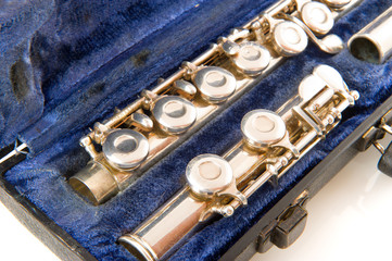 Black case with flute