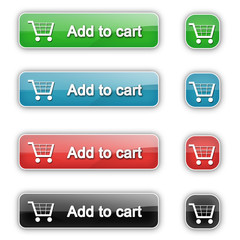 Wall Mural - add to cart button shopping