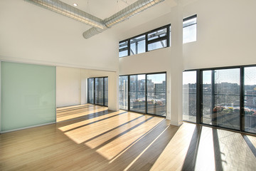 Living room with balcony view