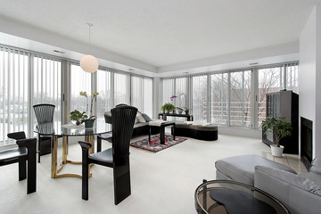 Living room in upscale condo