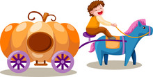 Boy Driving Pumpkin Carriage