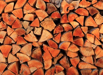 firewood wood pile stacked triangle shape