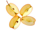 Fototapeta  - Apple slices isolated on a white background