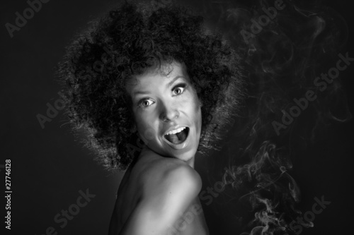 Black White Girl With Afro Hair Buy This Stock Photo And