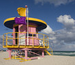 Lifeguard hut in Miami Beach, Florida
