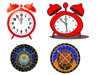 Wall Mural - various clocks and astronomical clocks